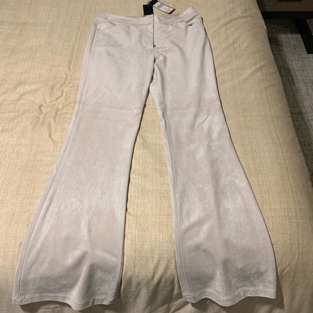 New with tags BCBG faux suede flare pants